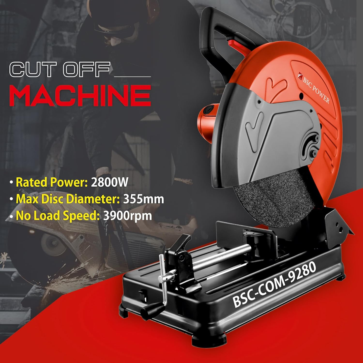 BSC POWER 2800 W Cut Off Machine 355 mm Disc 3900 RPM