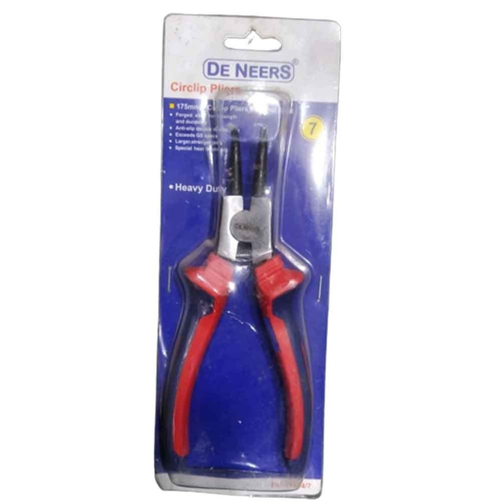 Carbon Steel and Plastic De-Neers Heavy Duty Circlip Plier, Size: